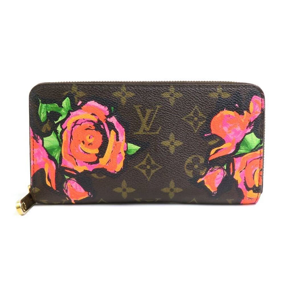 Louis Vuitton Round Zipper Long Wallet Monogram Rose Pink Zippy Canvas Brown